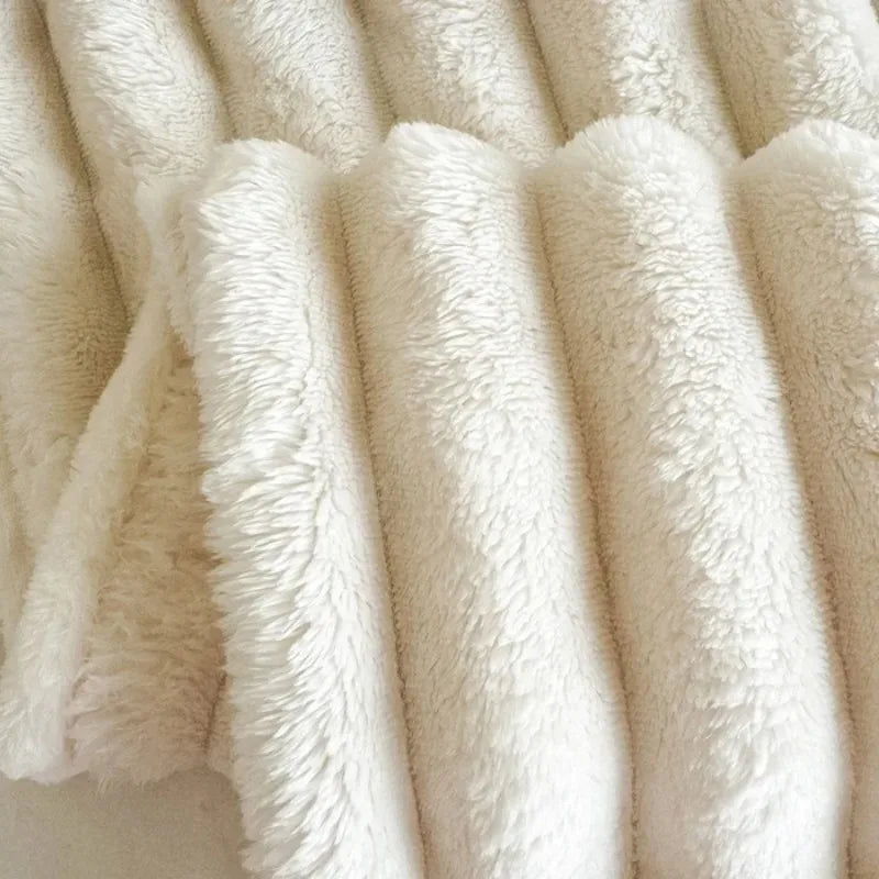 Soft Striped Fleece Throw Blanket