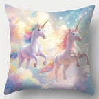 Unicorn Clouds Polyester Pillow Cover