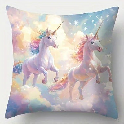 Unicorn Clouds Polyester Pillow Cover