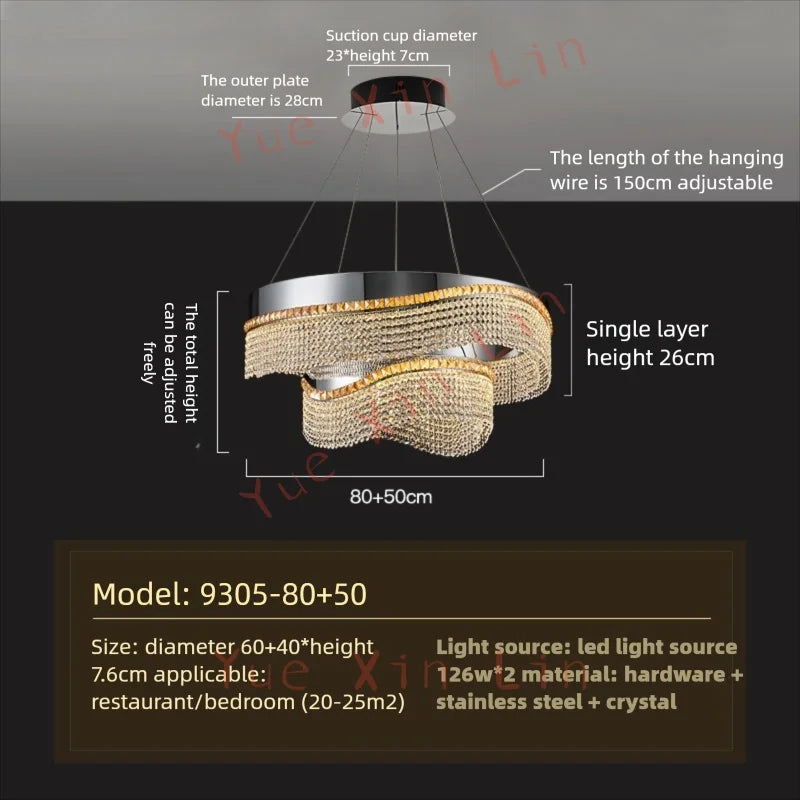 Luxury Crystal LED Pendant Chandelier