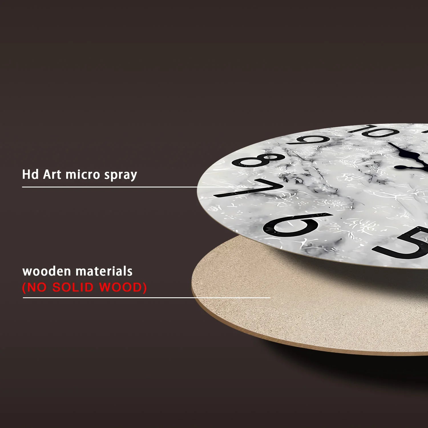 Marble Pattern Silent Wall Clock
