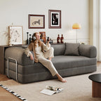 Grey Corduroy Convertible Sofa Bed