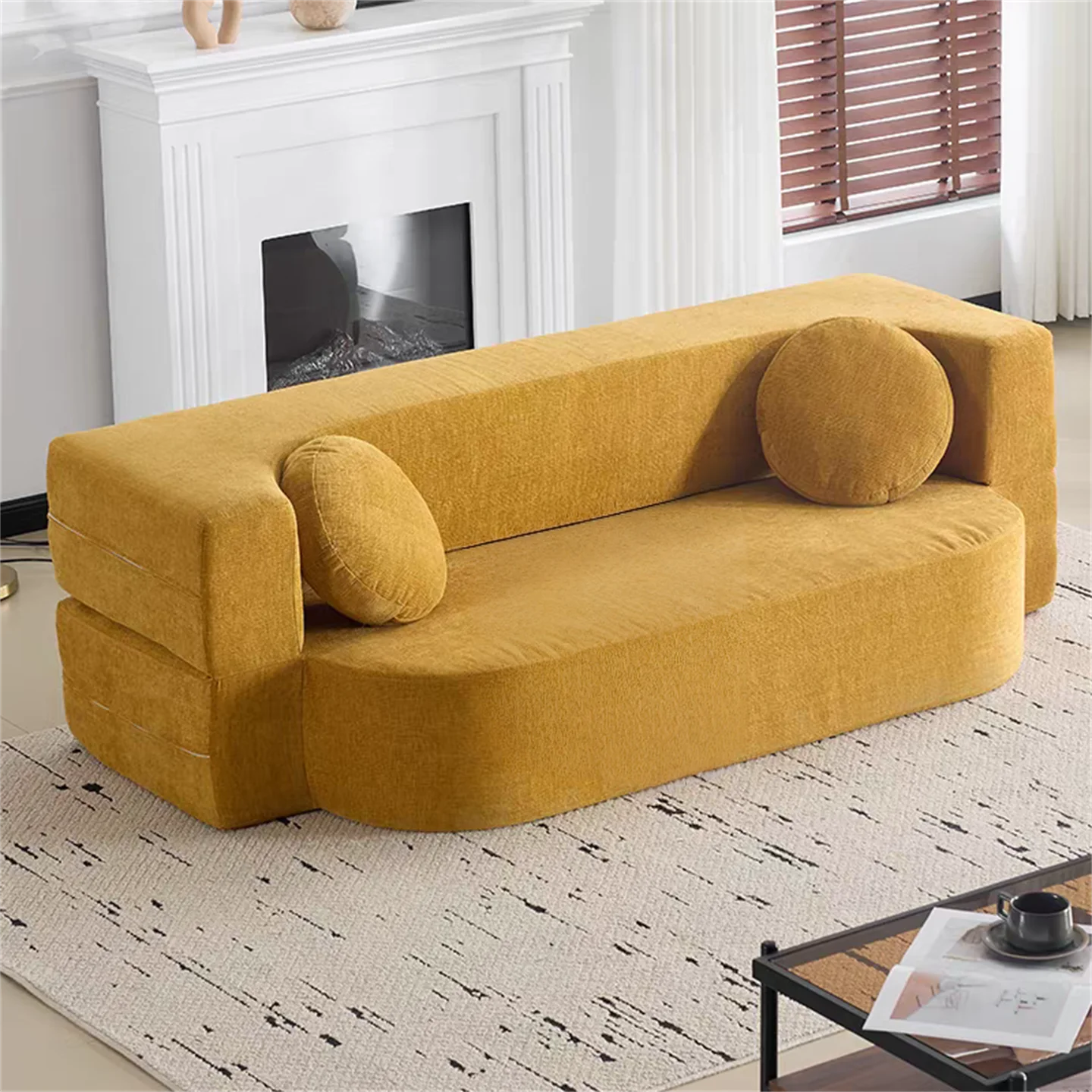 Compact Fabric Sofa Bed