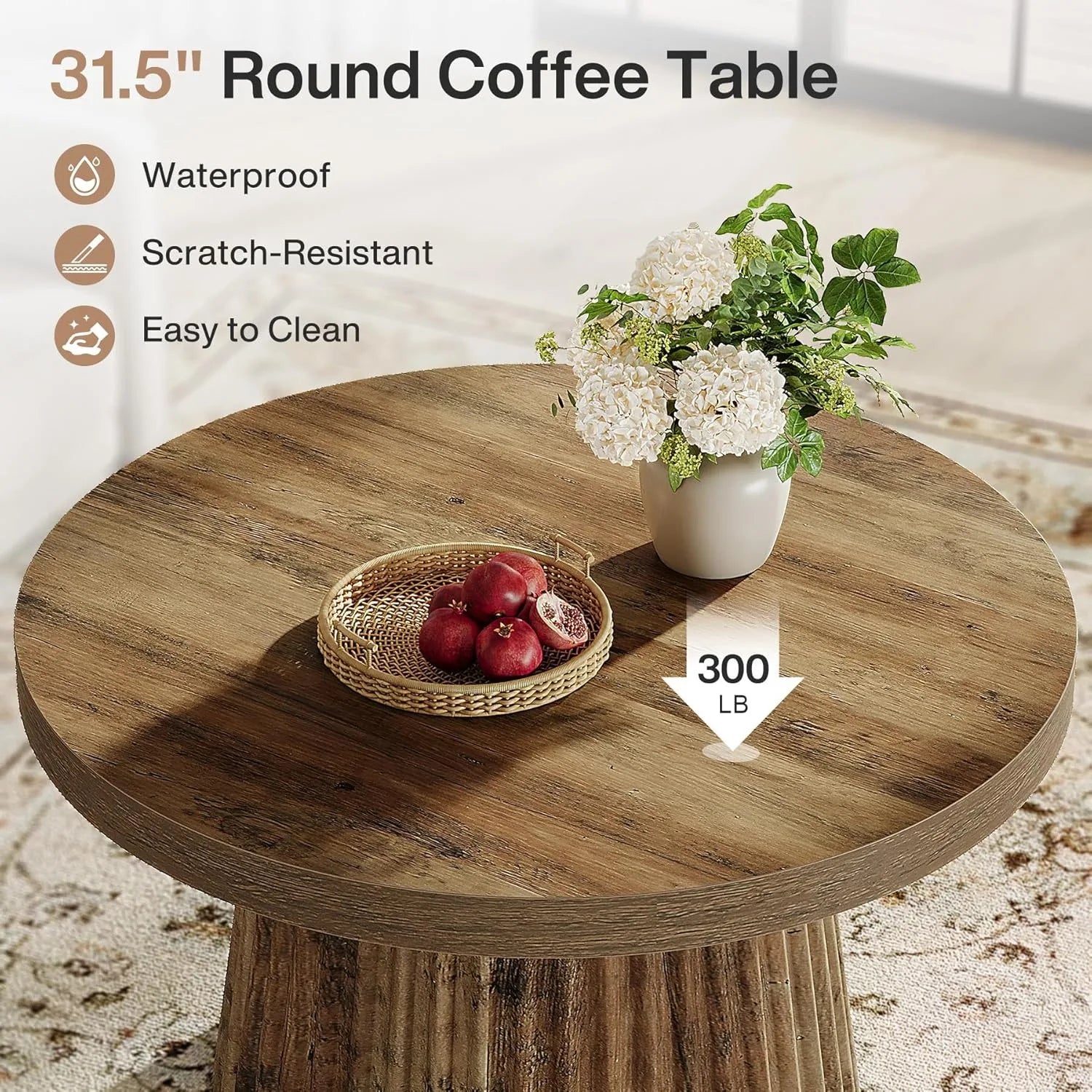 31.5-Inch Farmhouse Round Table