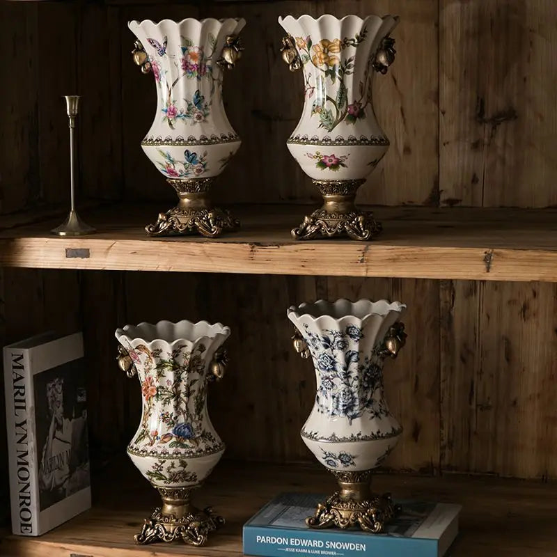 Vintage Blue White Porcelain Vase