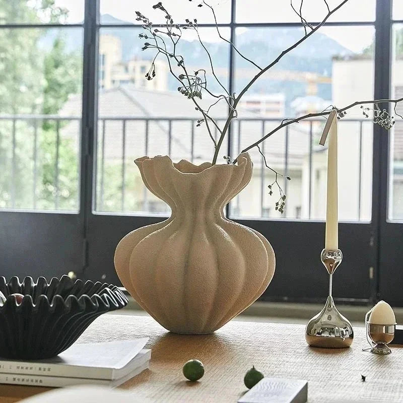 French Minimalist Ceramic Floral Vase