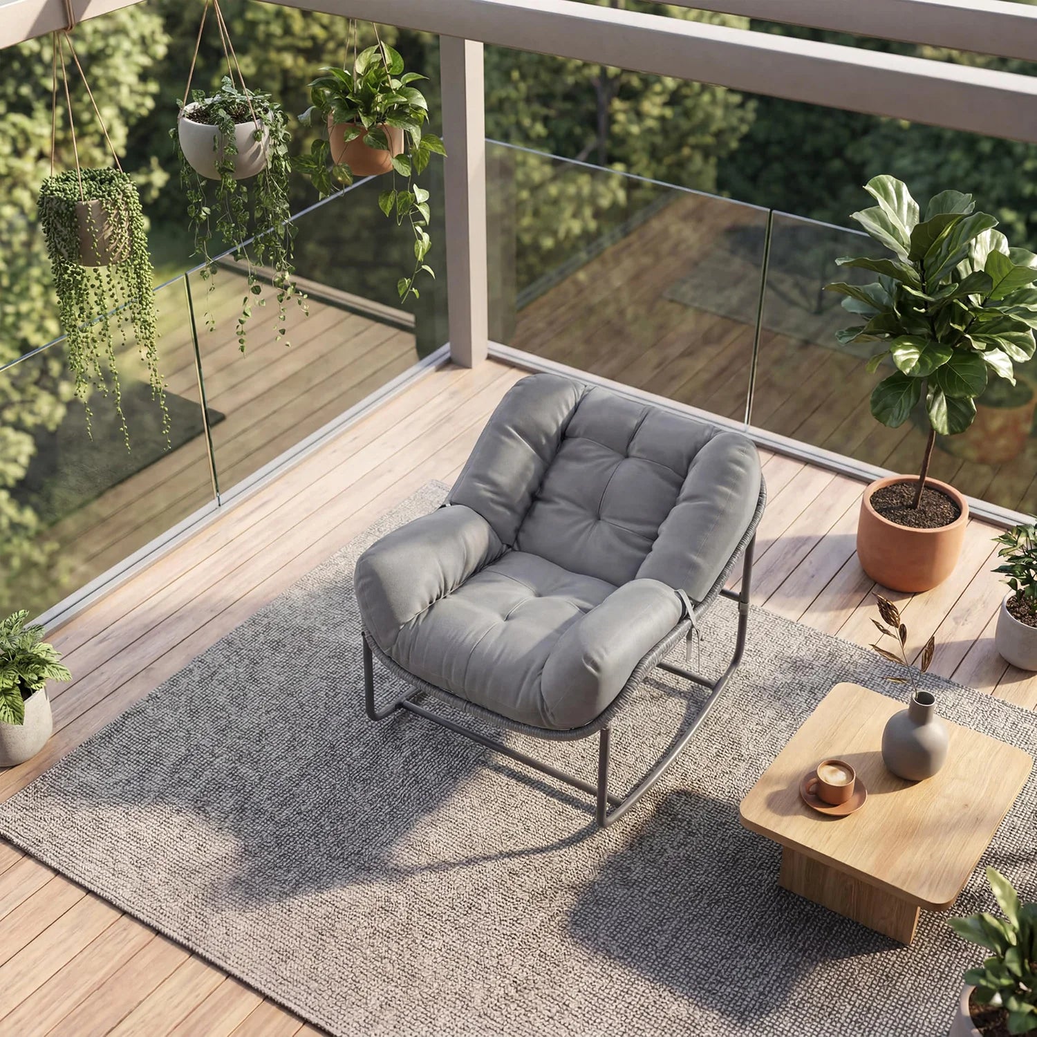 Papasan Rocking Chair 450lb
