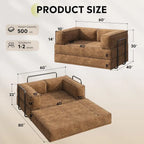 Brown Corduroy Convertible Sleeper Sofa