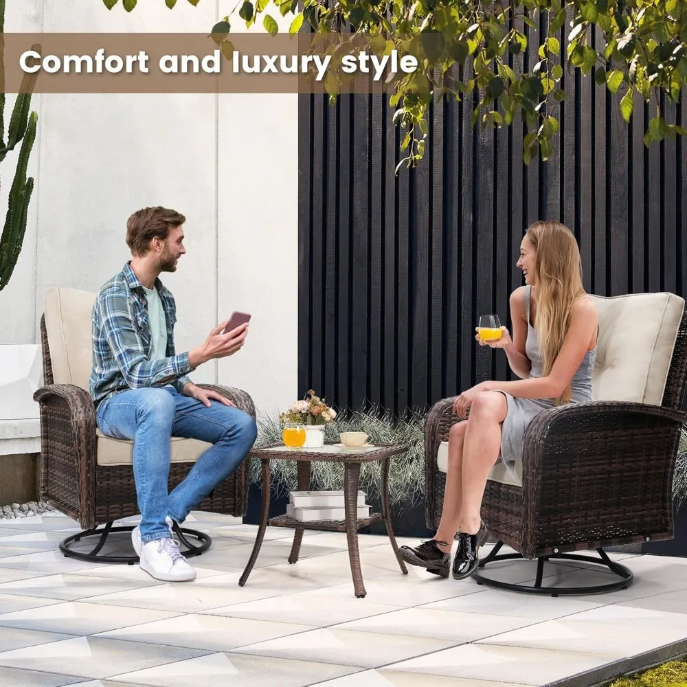 Swivel Wicker Glider Set