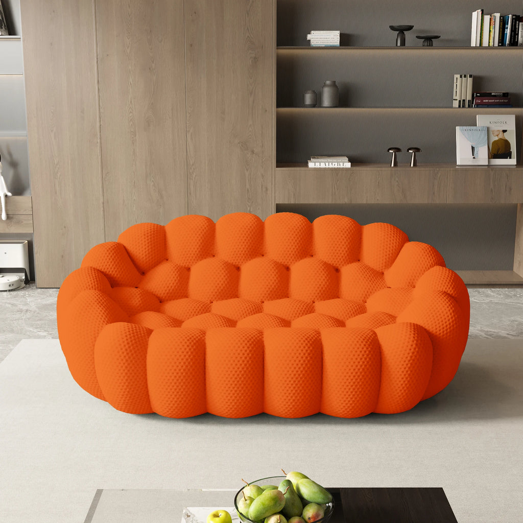 78" Curved Boneless Floor Sofa