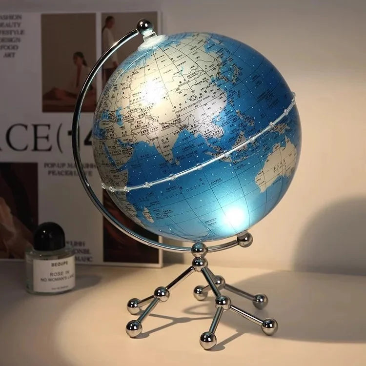 Luxury Modern Globe & Sailboat Metal Sculpture