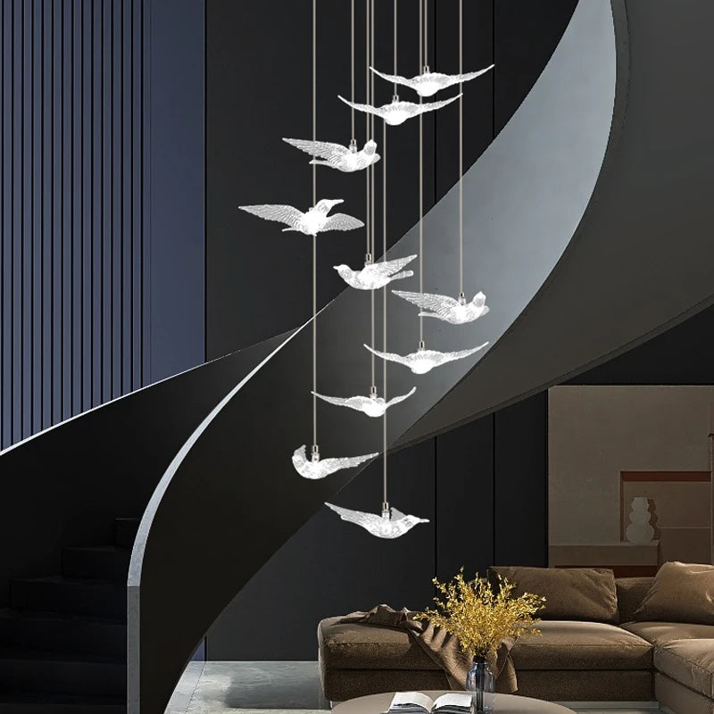 LED Bird Pendant Chandelier