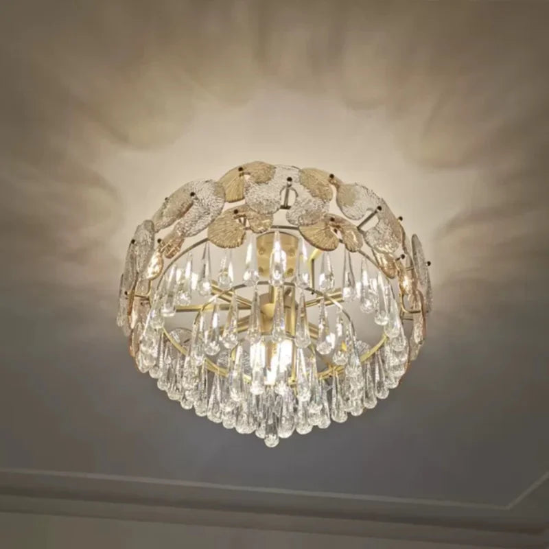 Luxury Crystal Lotus Pendant Light
