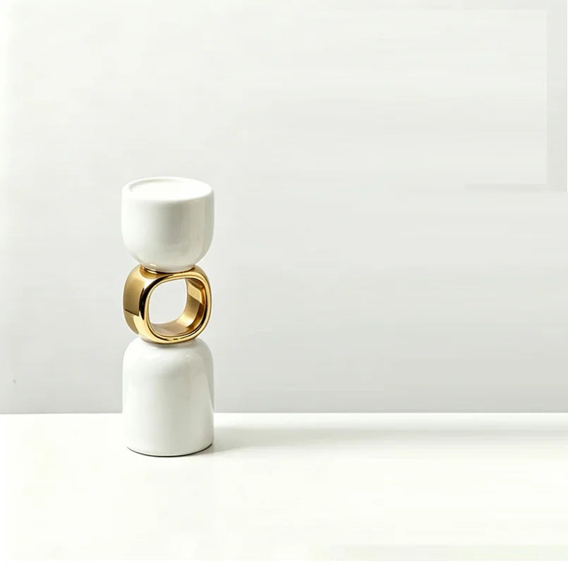 Luxury Electroplated Gold Ceramic Vase