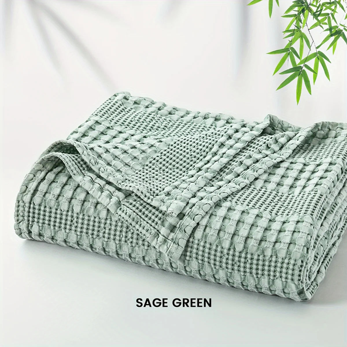 Bamboo Cotton Waffle Blanket Lightweight