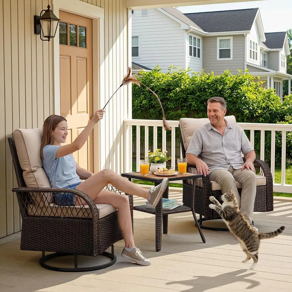 Wicker Swivel Rocking Patio Set
