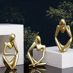 Golden Abstract Resin Desk Sculpture