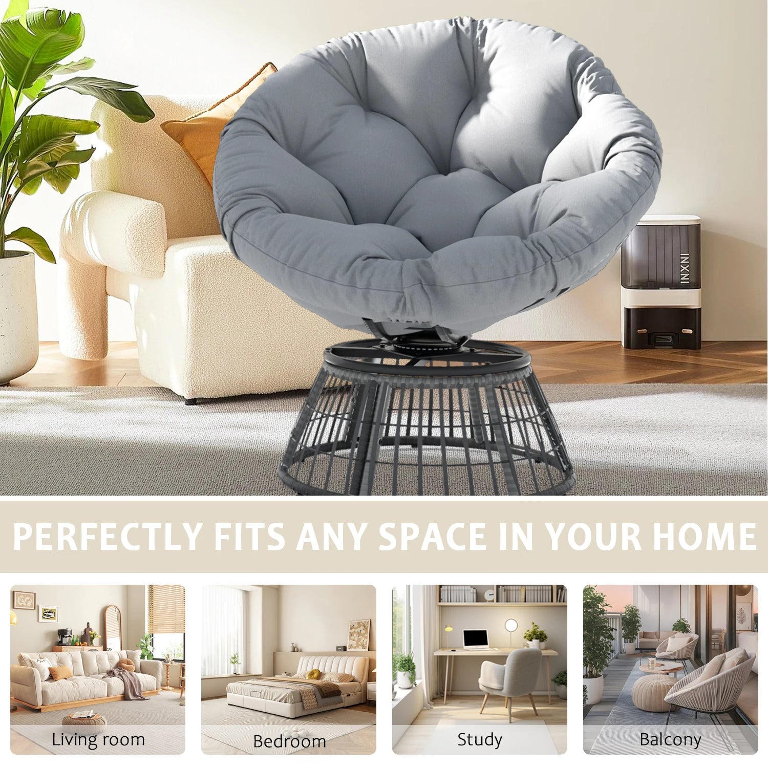 Swivel Papasan Lounge Chair