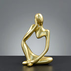 Golden Abstract Resin Desk Sculpture