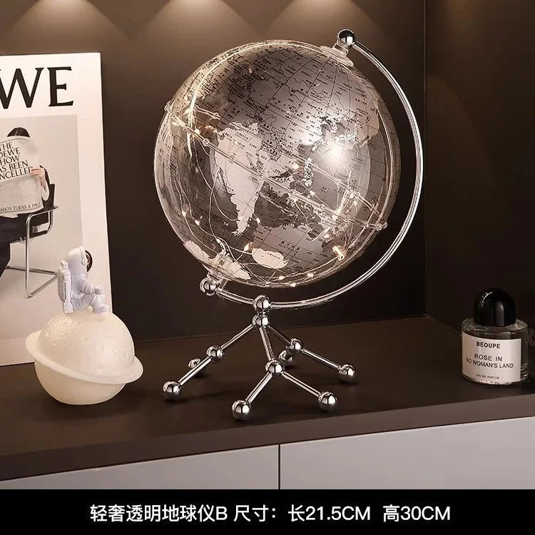 Luxury Modern Globe & Sailboat Metal Sculpture