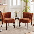 Modern Upholstered Wood Leg Armchair