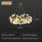 Ceramic Gingko Leaf Chandelier
