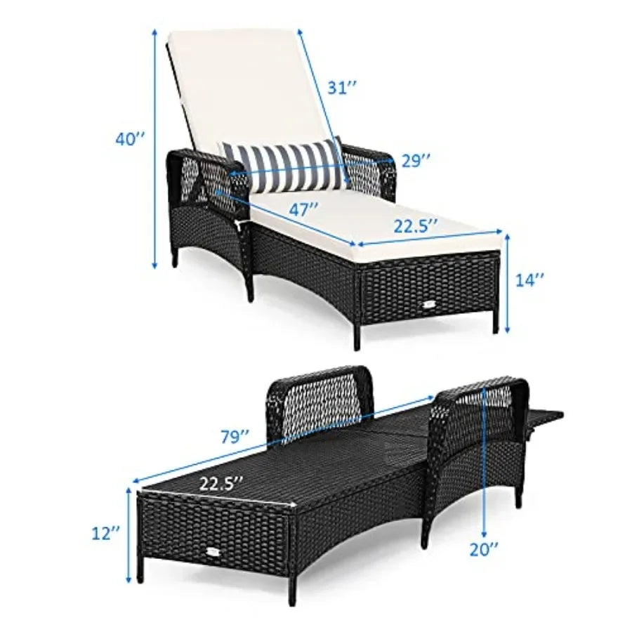 Weather-Resistant Rattan Chaise Lounge