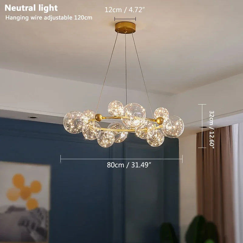 Romantic Starry Glass Pendant Chandelier