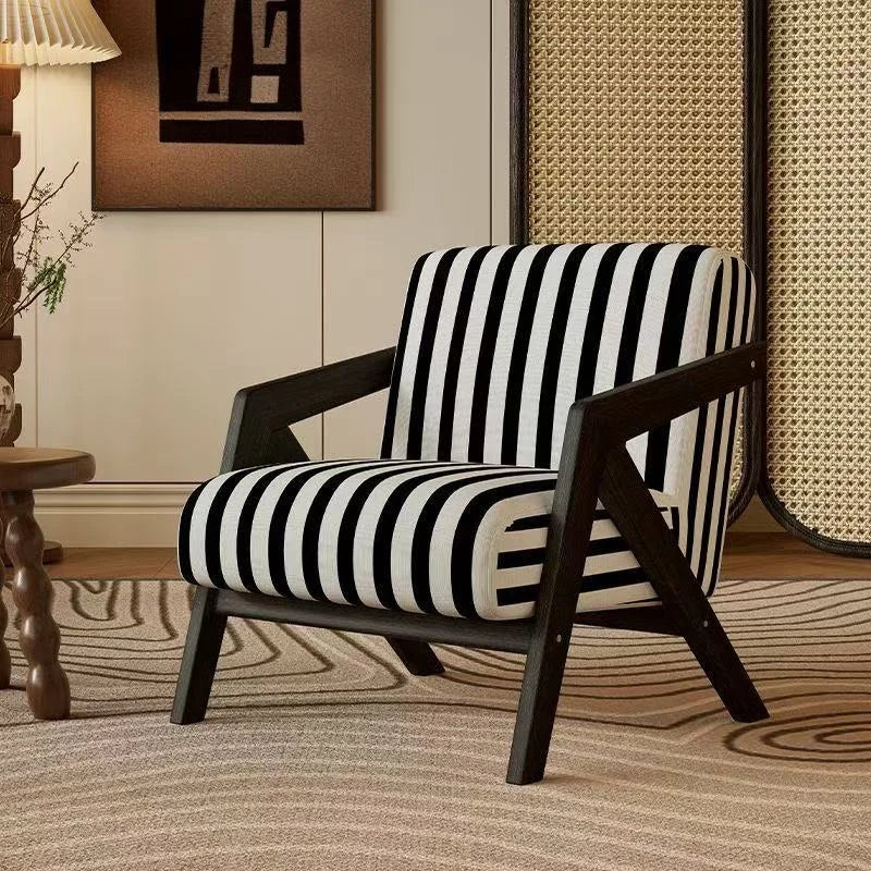 Wooden Frame Fabric Lounge Chair