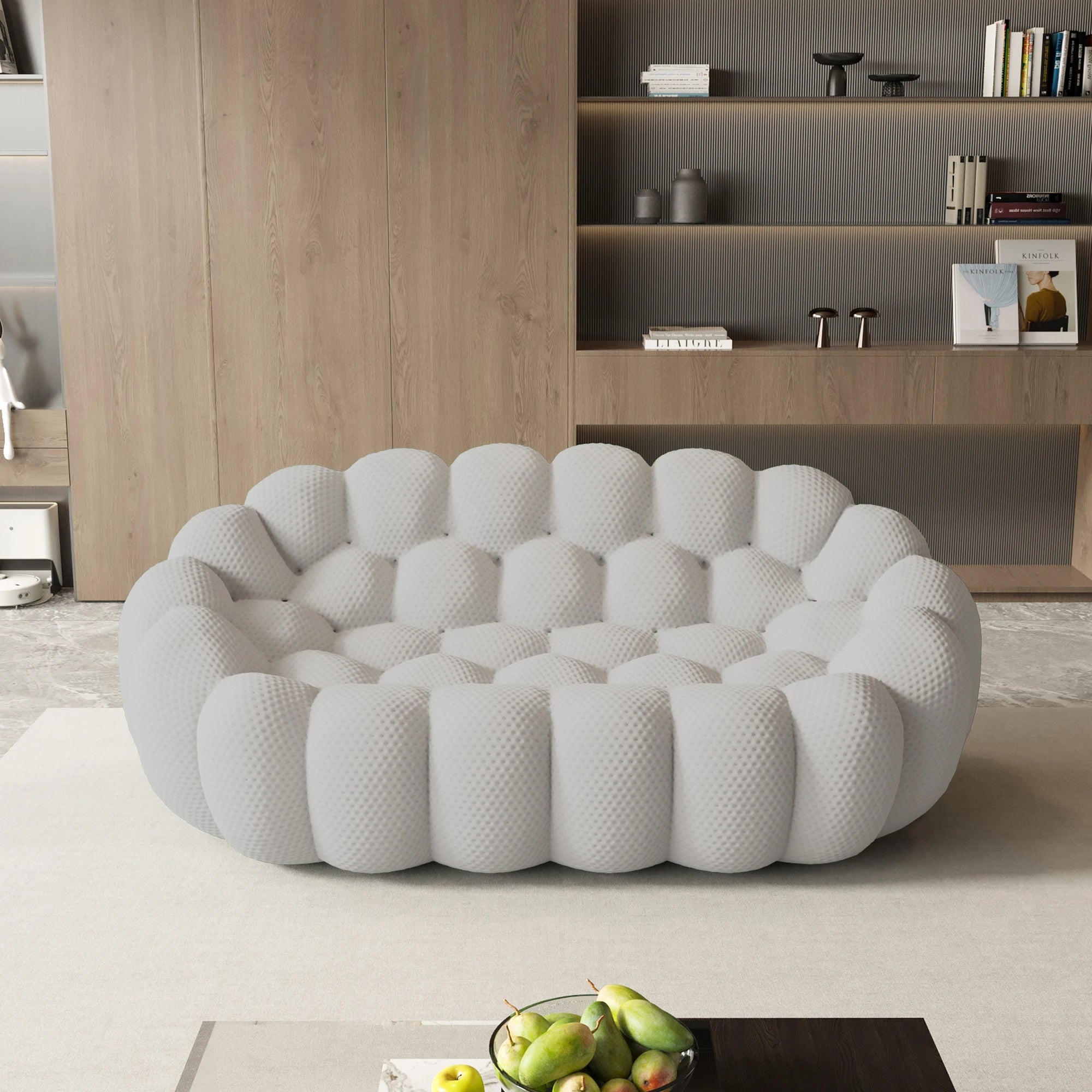 78" Curved Boneless Floor Sofa