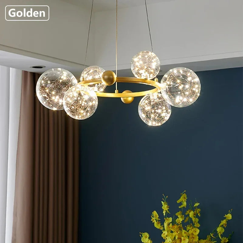 Romantic Starry Glass Pendant Chandelier