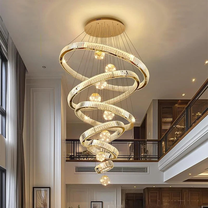 Modern Crystal Ring Chandelier Design