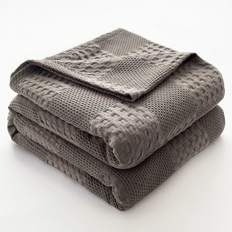 Pure Cotton Waffle Weave Blanket