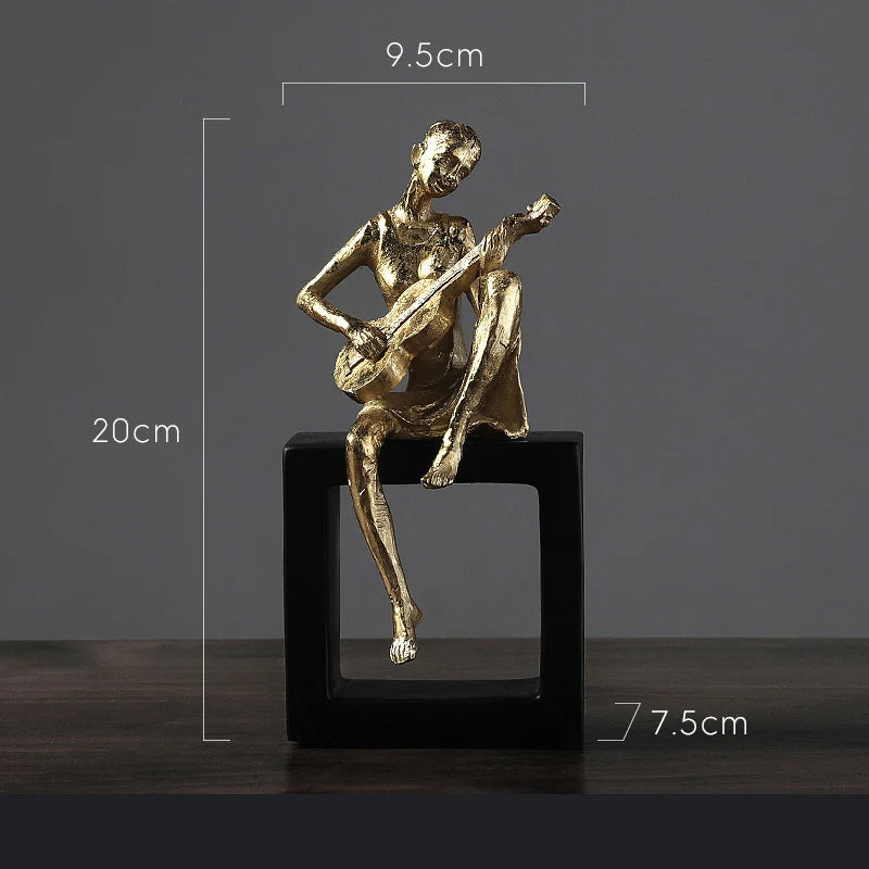 Golden Musician Band Resin Figurines
