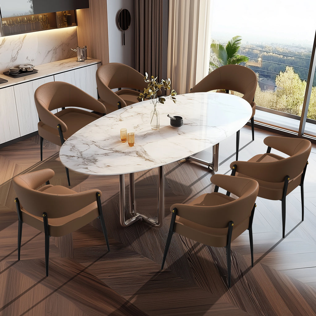 Luxury Microfiber Leather Dining Chairs