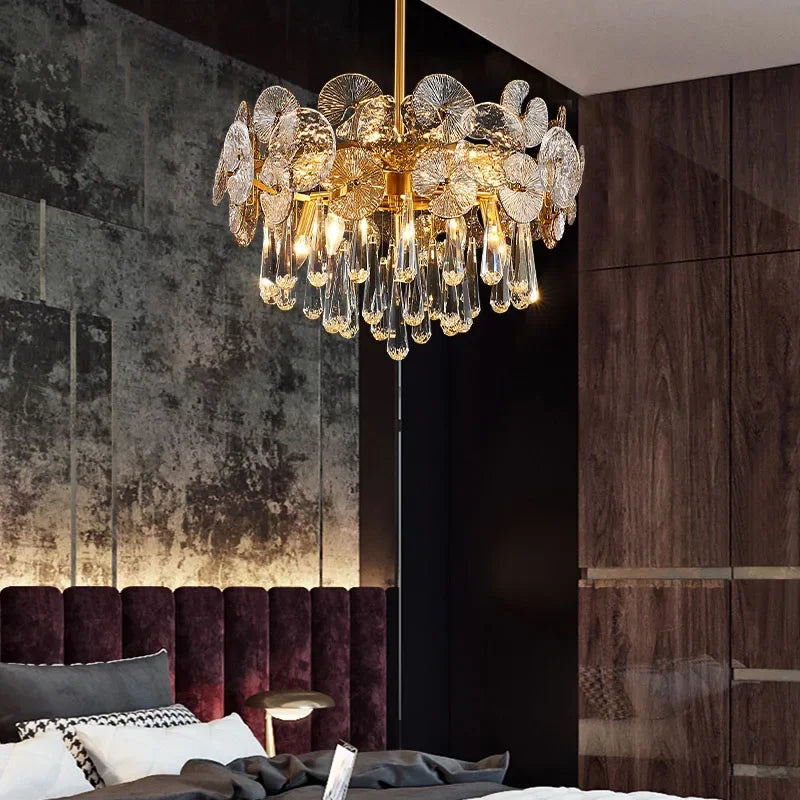 Luxury Crystal Lotus Pendant Light