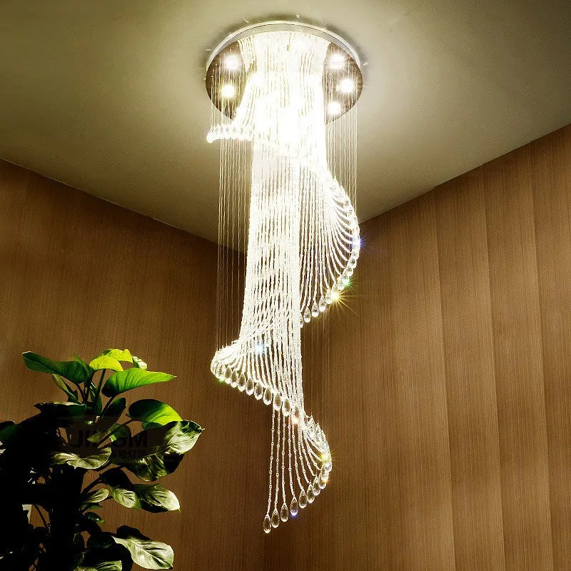 Spiral Crystal Staircase Chandelier