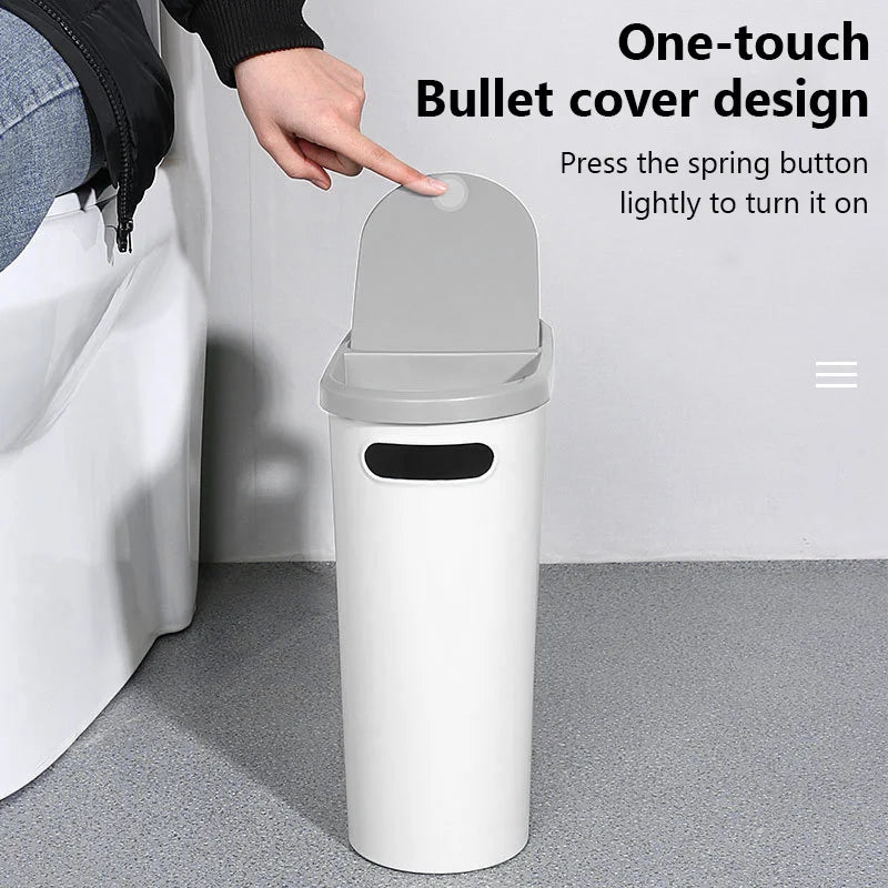 Large Press-Top Trash Can