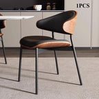 Genuine Leather Walnut Dining Chair