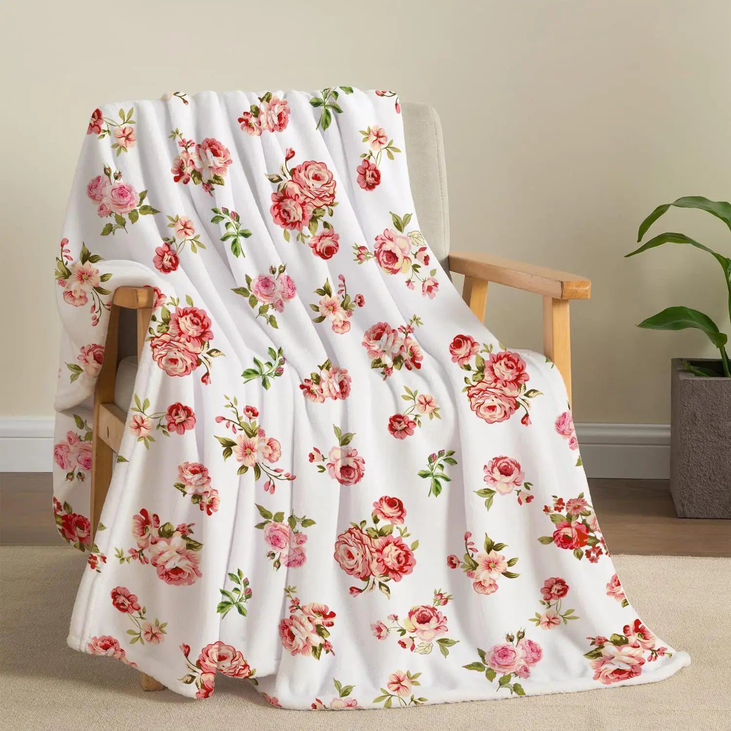 Cozy Wildflower Plush Throw