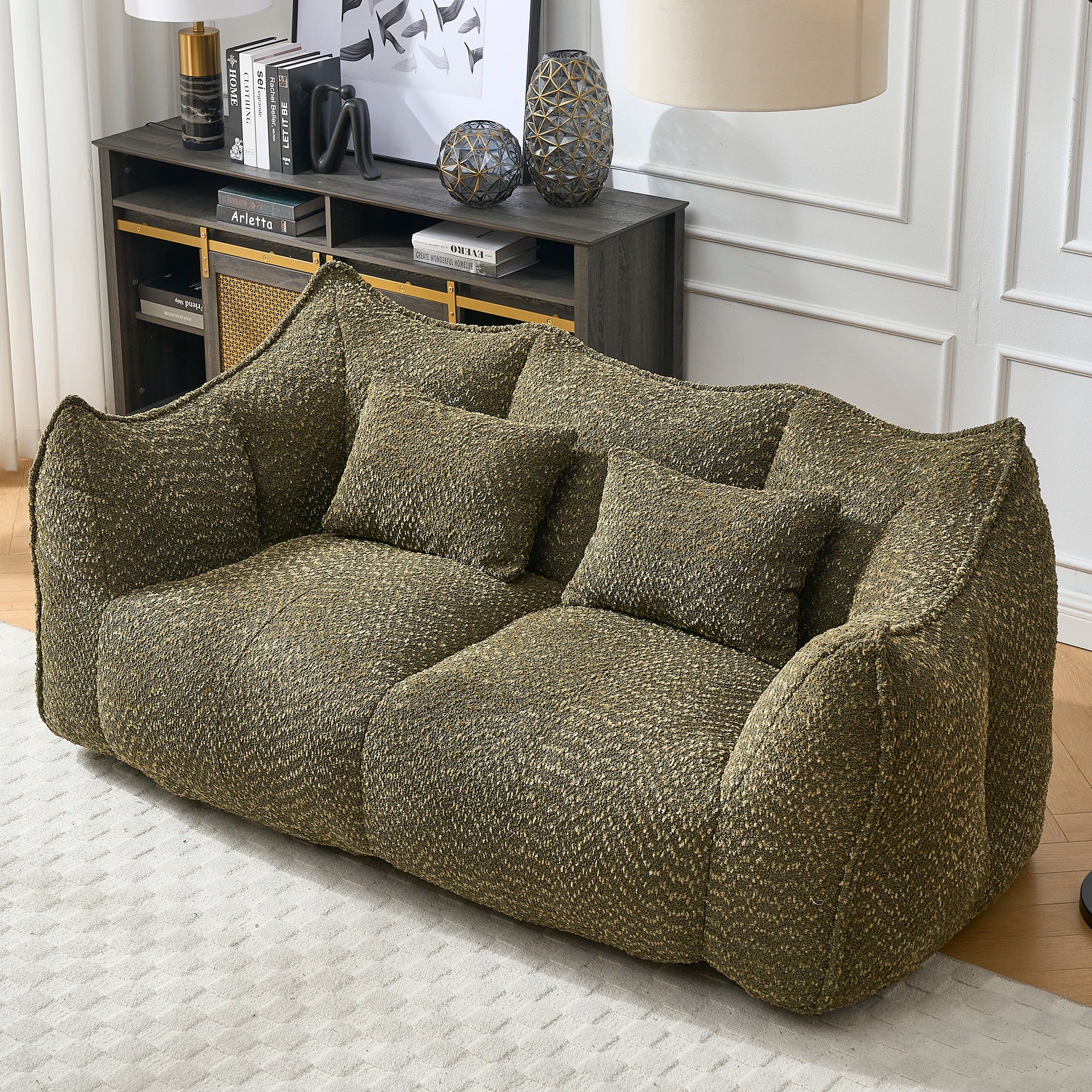 73" Chenille Bean Bag Loveseat
