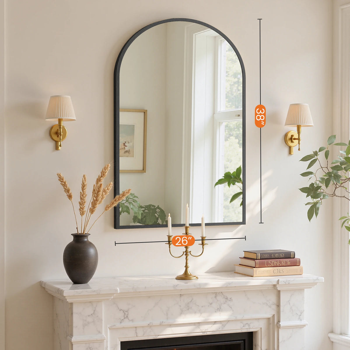 Sleek Arched Aluminum Mirror