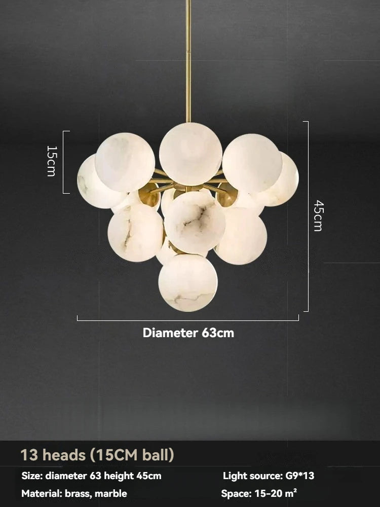 Modern Marble Globe Chandelier