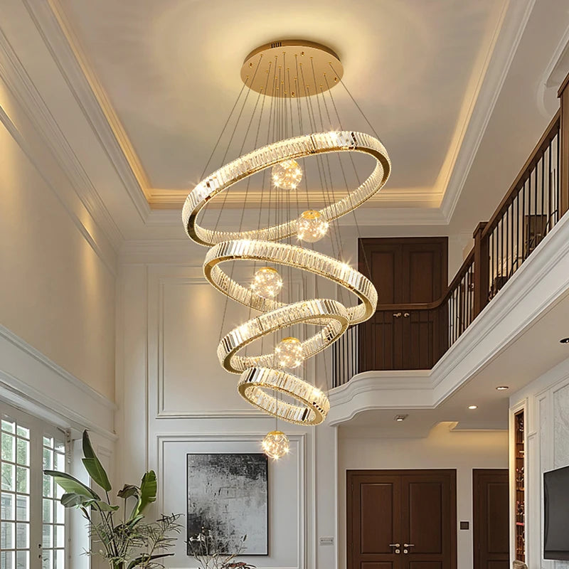 Modern Crystal Ring Chandelier Design