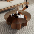 Glass Top Wooden Coffee Table