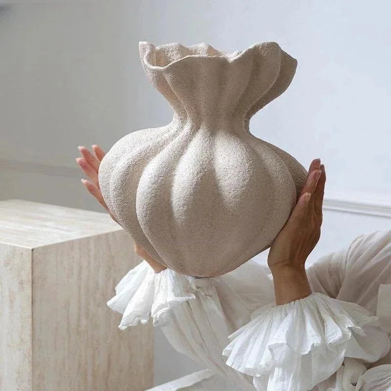 French Minimalist Ceramic Floral Vase