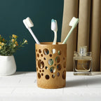 Bamboo Toothbrush Holder with Drainage
