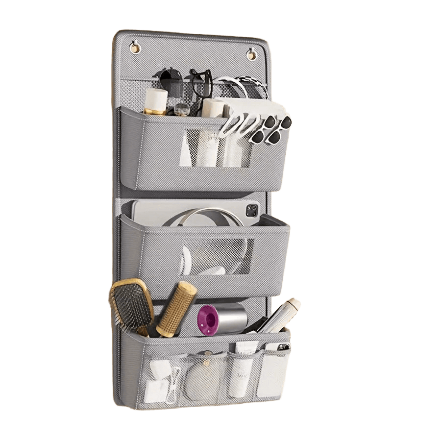 Gray Multi-Compartment Wall Organizer