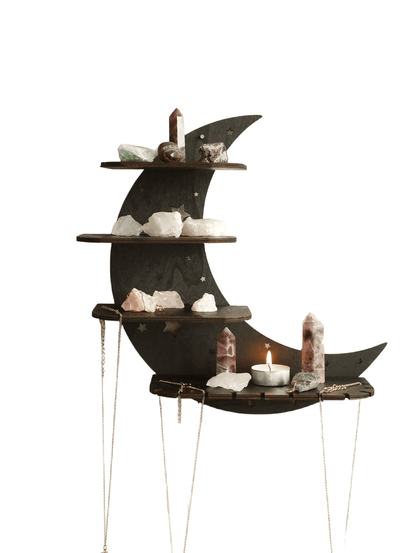 Moon Shaped 4-Tier Wall Shelf