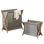 Foldable Bamboo Laundry Basket Organizer
